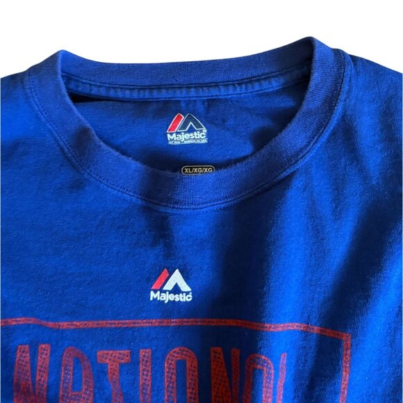Majestic MLB Baseball Chicago Cubs Short Sleeve '2016' T-Shirt-Blue-XL-GUC - Picture 4 of 5